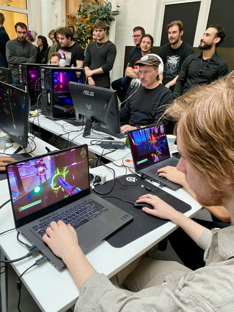 Futuregames students  working on a game project at Futuregames Malmö.