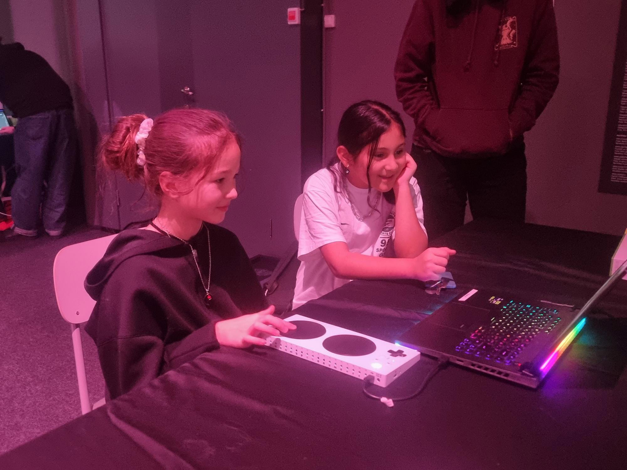 Children playtesting games alongside Futuregames students.