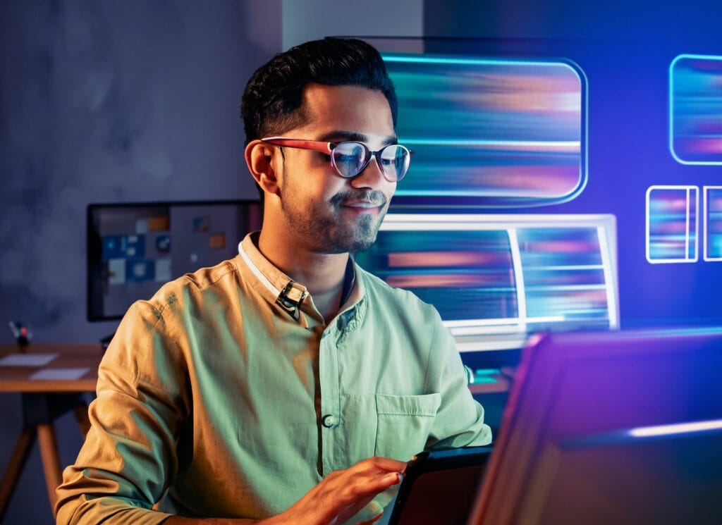 AI image of an Experience Designer at work. 