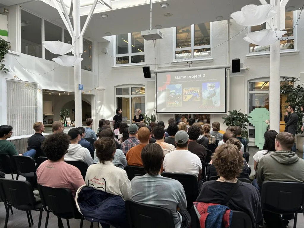 Futuregames Malmö students assembled for guest lecture.