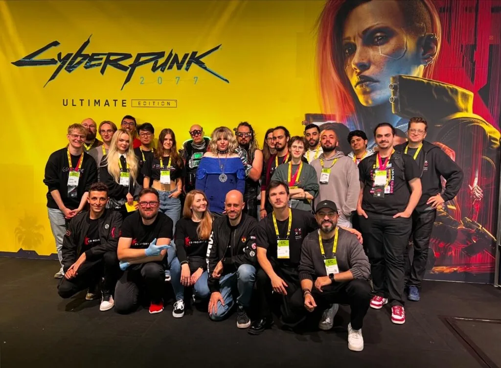 Futuregames Warsaw students and staff at event.